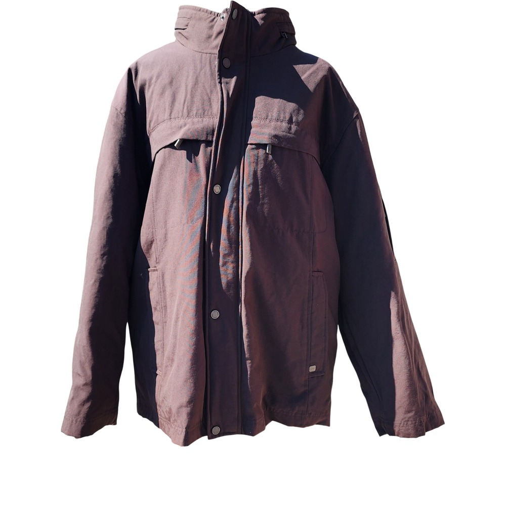 Calvin Klein Mens 3 N 1 Systems Jacket Brown Duck Down Fill Puffer Parka Size L